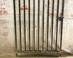 Wrought iron gate at a business