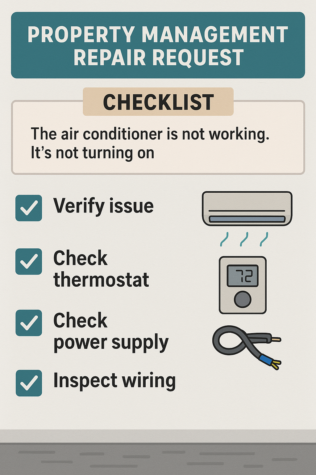 property management air conditioning checklist